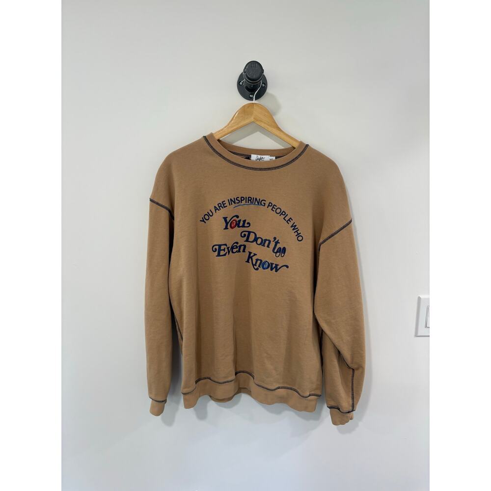 You Don't Even Know Graphic Crewneck Sweatshirt - Tan